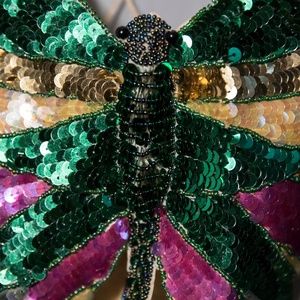 Sequin dragonfly crop top